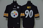 Nike Steelers 90 T.J. Watt Black Team Big Logo Number Vapor Untouchable Limited Jersey,baseball caps,new era cap wholesale,wholesale hats